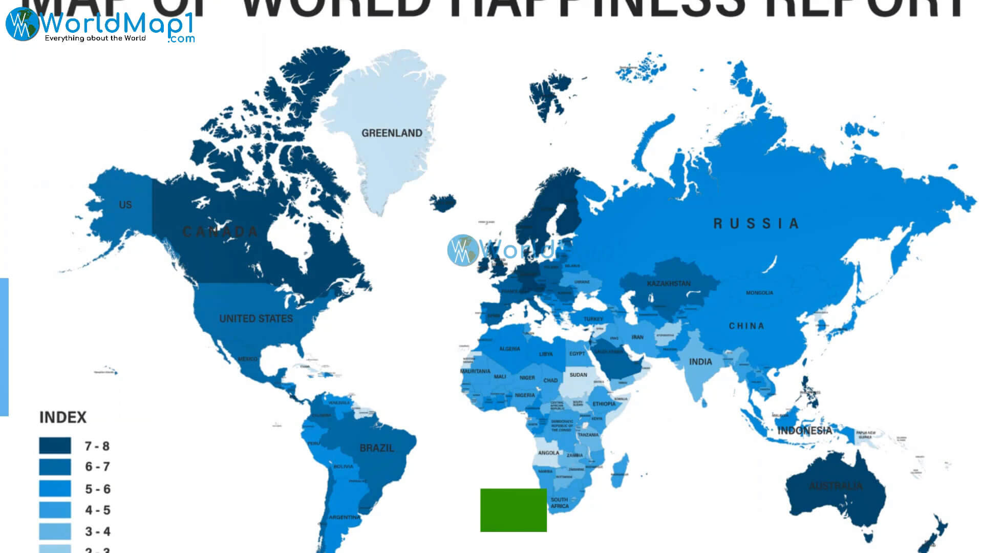 Dünya Ülkeleri Mutluluk Haritası
